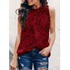 imageDokotoo Womens Casual Sleeveless Shirts Halter Neck Leopard Print Tank Top and BlousesRed