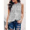 imageDokotoo Womens Casual Sleeveless Shirts Halter Neck Leopard Print Tank Top and BlousesWhite
