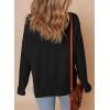 imageDokotoo Womens Casual V Neck Waffle Knit Button Down Long Sleeve Shirts Loose TopsBlack