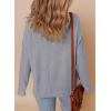 imageDokotoo Womens Casual V Neck Waffle Knit Button Down Long Sleeve Shirts Loose TopsLight Grey