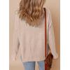 imageDokotoo Womens Casual V Neck Waffle Knit Button Down Long Sleeve Shirts Loose TopsParchment