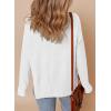 imageDokotoo Womens Casual V Neck Waffle Knit Button Down Long Sleeve Shirts Loose TopsWhite