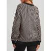 imageDokotoo Womens Crewneck Cute Sweaters 2024 Striped Colorblock Fall Winter Knitted Pullover TopsApricot Stripe
