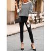 imageDokotoo Womens Crewneck Cute Sweaters 2024 Striped Colorblock Fall Winter Knitted Pullover TopsBlack
