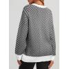 imageDokotoo Womens Crewneck Cute Sweaters 2024 Striped Colorblock Fall Winter Knitted Pullover TopsBlack