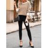 imageDokotoo Womens Crewneck Cute Sweaters 2024 Striped Colorblock Fall Winter Knitted Pullover TopsCoffee