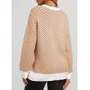 imageDokotoo Womens Crewneck Cute Sweaters 2024 Striped Colorblock Fall Winter Knitted Pullover TopsDesert Gold