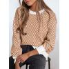 imageDokotoo Womens Crewneck Cute Sweaters 2024 Striped Colorblock Fall Winter Knitted Pullover TopsDesert Gold
