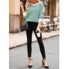 imageDokotoo Womens Crewneck Cute Sweaters 2024 Striped Colorblock Fall Winter Knitted Pullover TopsEvergreen