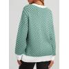 imageDokotoo Womens Crewneck Cute Sweaters 2024 Striped Colorblock Fall Winter Knitted Pullover TopsEvergreen