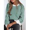 imageDokotoo Womens Crewneck Cute Sweaters 2024 Striped Colorblock Fall Winter Knitted Pullover TopsEvergreen