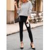 imageDokotoo Womens Crewneck Cute Sweaters 2024 Striped Colorblock Fall Winter Knitted Pullover TopsGray Stripe
