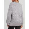 imageDokotoo Womens Crewneck Cute Sweaters 2024 Striped Colorblock Fall Winter Knitted Pullover TopsGray Stripe