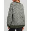 imageDokotoo Womens Crewneck Cute Sweaters 2024 Striped Colorblock Fall Winter Knitted Pullover TopsGreen Stripe