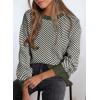 imageDokotoo Womens Crewneck Cute Sweaters 2024 Striped Colorblock Fall Winter Knitted Pullover TopsGreen Stripe