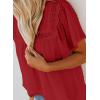 imageDokotoo Womens Crewneck Lace Crochet Pom Pom Flowy Short Sleeve Casual Shirts Blouses TopsA Red