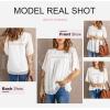 imageDokotoo Womens Crewneck Lace Crochet Pom Pom Flowy Short Sleeve Casual Shirts Blouses TopsA White