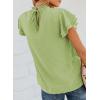 imageDokotoo Womens Crewneck Lace Crochet Pom Pom Flowy Short Sleeve Casual Shirts Blouses TopsC Light Green