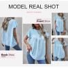 imageDokotoo Womens Crewneck Lace Crochet Pom Pom Flowy Short Sleeve Casual Shirts Blouses TopsC Sky Blue