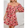 imageDokotoo Womens Dresses 2025 Summer Fall Deep V Neck Elegant Bow tie Mini Dress SXLMulticoloured D
