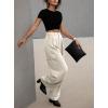 imageDokotoo Womens High Waisted Wide Leg Cargo Pants Baggy Casual Trendy Work Pants with 4 PocketsBeige