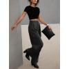 imageDokotoo Womens High Waisted Wide Leg Cargo Pants Baggy Casual Trendy Work Pants with 4 PocketsBlack