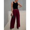 imageDokotoo Womens High Waisted Wide Leg Cargo Pants Baggy Casual Trendy Work Pants with 4 PocketsBurgundy