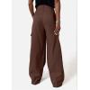 imageDokotoo Womens High Waisted Wide Leg Cargo Pants Baggy Casual Trendy Work Pants with 4 PocketsCoffee