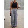 imageDokotoo Womens High Waisted Wide Leg Cargo Pants Baggy Casual Trendy Work Pants with 4 PocketsGray