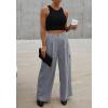 imageDokotoo Womens High Waisted Wide Leg Cargo Pants Baggy Casual Trendy Work Pants with 4 PocketsGray
