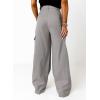 imageDokotoo Womens High Waisted Wide Leg Cargo Pants Baggy Casual Trendy Work Pants with 4 PocketsGray