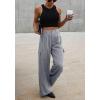 imageDokotoo Womens High Waisted Wide Leg Cargo Pants Baggy Casual Trendy Work Pants with 4 PocketsGray
