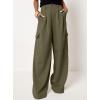 imageDokotoo Womens High Waisted Wide Leg Cargo Pants Baggy Casual Trendy Work Pants with 4 PocketsGreen