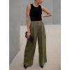 imageDokotoo Womens High Waisted Wide Leg Cargo Pants Baggy Casual Trendy Work Pants with 4 PocketsGreen
