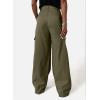 imageDokotoo Womens High Waisted Wide Leg Cargo Pants Baggy Casual Trendy Work Pants with 4 PocketsGreen