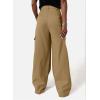 imageDokotoo Womens High Waisted Wide Leg Cargo Pants Baggy Casual Trendy Work Pants with 4 PocketsKhaki