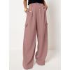 imageDokotoo Womens High Waisted Wide Leg Cargo Pants Baggy Casual Trendy Work Pants with 4 PocketsPink