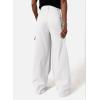 imageDokotoo Womens High Waisted Wide Leg Cargo Pants Baggy Casual Trendy Work Pants with 4 PocketsWhite
