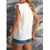 imageDokotoo Womens Ladies Plus Size Cute V Neck Tanks Tops Dressy Casual Elegant Ruffle Sleeveless Shirts Loose Summer Blouses Tank Top for Women White XXLarge