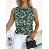 imageDokotoo Womens Leopard Print Tank Tops Crewneck Sleeveless Summer Casual TShirts BlousesGreen