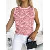 imageDokotoo Womens Leopard Print Tank Tops Crewneck Sleeveless Summer Casual TShirts BlousesPink 2