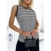imageDokotoo Womens Leopard Print Tank Tops Crewneck Sleeveless Summer Casual TShirts BlousesW Black Stripe