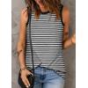 imageDokotoo Womens Leopard Print Tank Tops Crewneck Sleeveless Summer Casual TShirts BlousesW Black Stripe