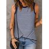 imageDokotoo Womens Leopard Print Tank Tops Crewneck Sleeveless Summer Casual TShirts BlousesW Blue Stripe