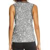 imageDokotoo Womens Leopard Print Tank Tops Crewneck Sleeveless Summer Casual TShirts BlousesW Gray