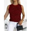 imageDokotoo Womens Leopard Print Tank Tops Crewneck Sleeveless Summer Casual TShirts BlousesW Red
