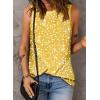 imageDokotoo Womens Leopard Print Tank Tops Crewneck Sleeveless Summer Casual TShirts BlousesW Yellow