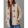 imageDokotoo Womens Long Sleeve Jackets Fashion Faux Shearling Oversized Color Block Button Sherpa Jacket CoatsApricot