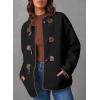 imageDokotoo Womens Long Sleeve Jackets Fashion Faux Shearling Oversized Color Block Button Sherpa Jacket CoatsBlack