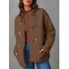 imageDokotoo Womens Long Sleeve Jackets Fashion Faux Shearling Oversized Color Block Button Sherpa Jacket CoatsBrown